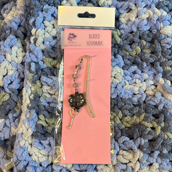 Flower and Heart Key Hookmark