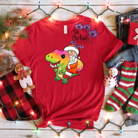 Santa Riding T Rex