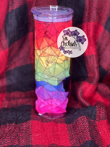 Stained Glass Rainbow Glass Tumbler