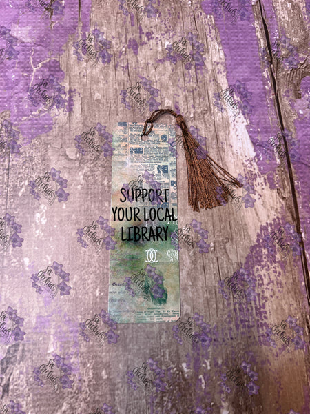 Support Your Local Library Metal Bookmark