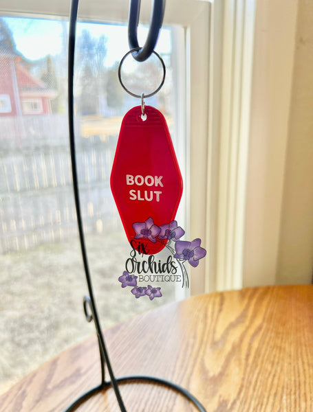 Book Slut Motel Style Keychain